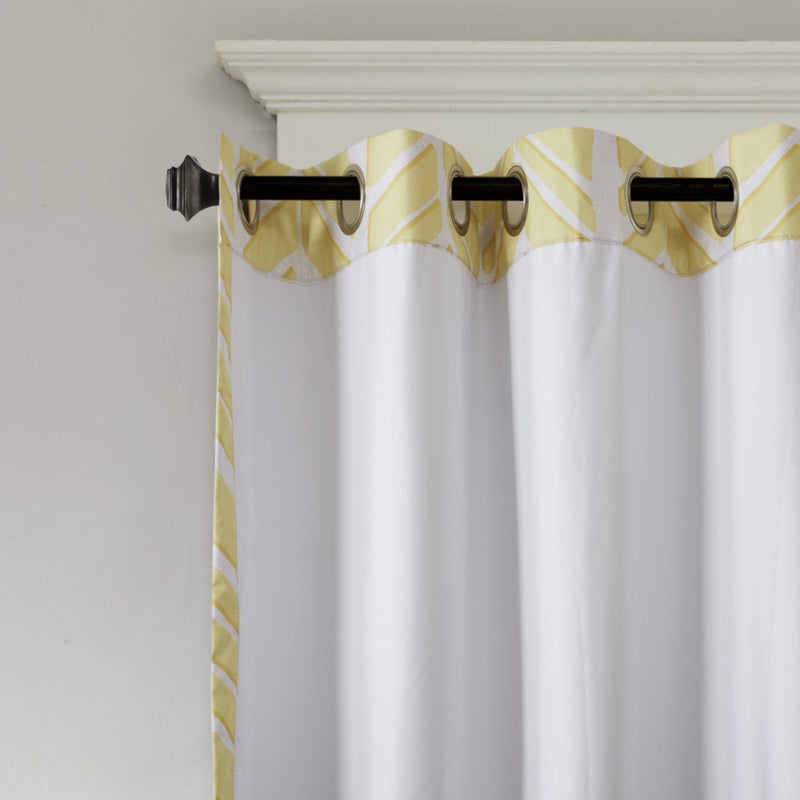 Intelligent Design Adel Total Blackout Curtain for Bedroom, Casual Single Window Panel for Livingroom, Family, Geometric Grommet Room Darkening Black Out Curtain, Single Panel Only, 50x84, Yellow - Image 4